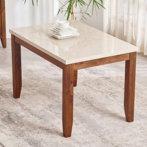 Composite Marble Top 4-Seater Dining Table - Beige