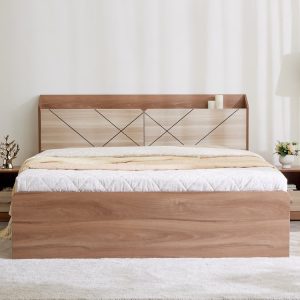 Bed with Hydraulic Storage - Brown