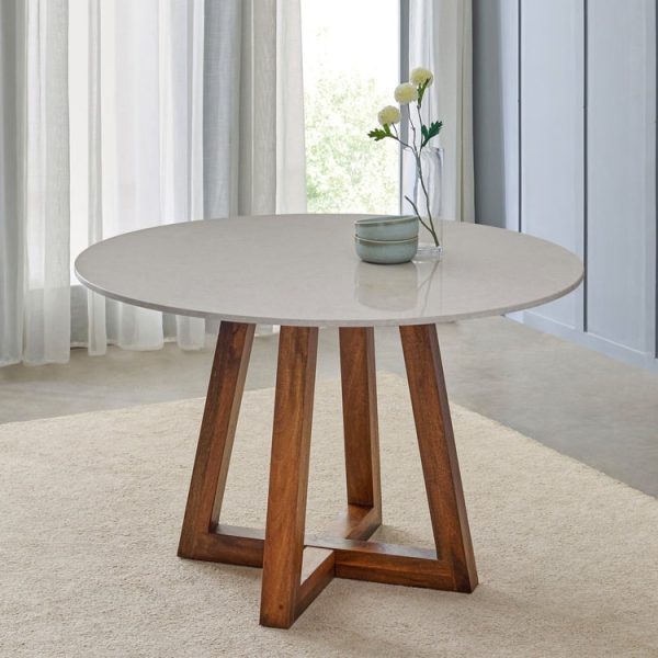 Composite Marble Top 4-Seater Dining Table - Grey
